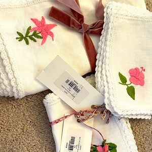 LoveShackFancy Linen Napkins- 3 sets total NWT